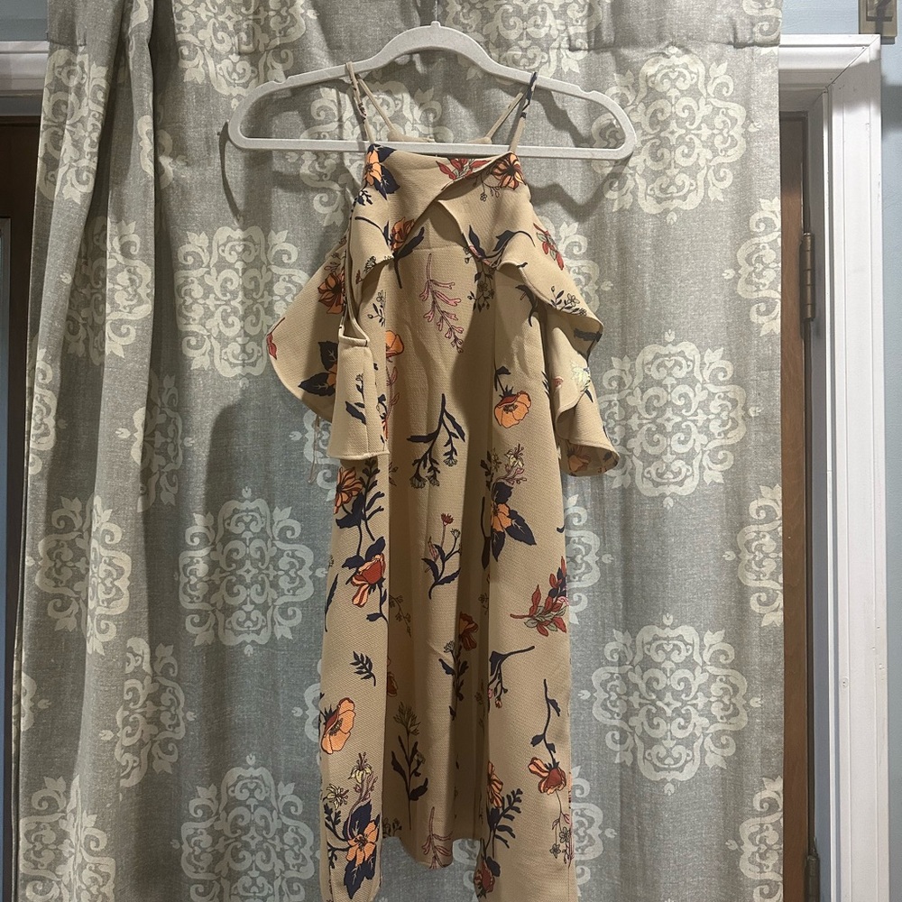 Beige floral pattern dress